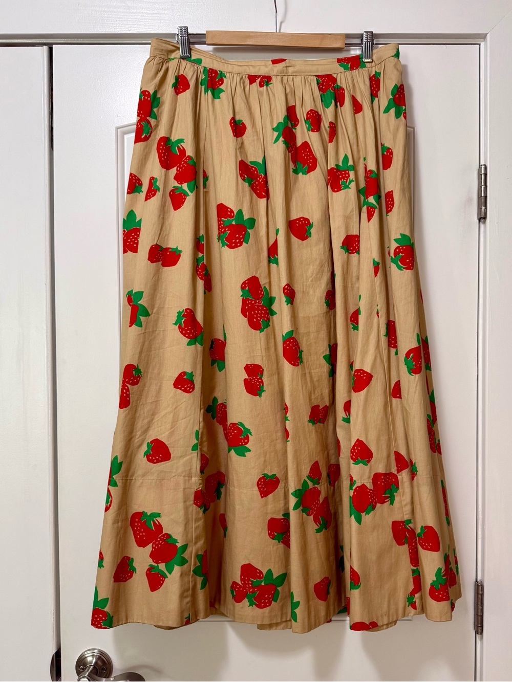 Anthropologie Maeve Jacie Poplin Maxi Skirt in Strawberry Print XL - Picture 4 of 11